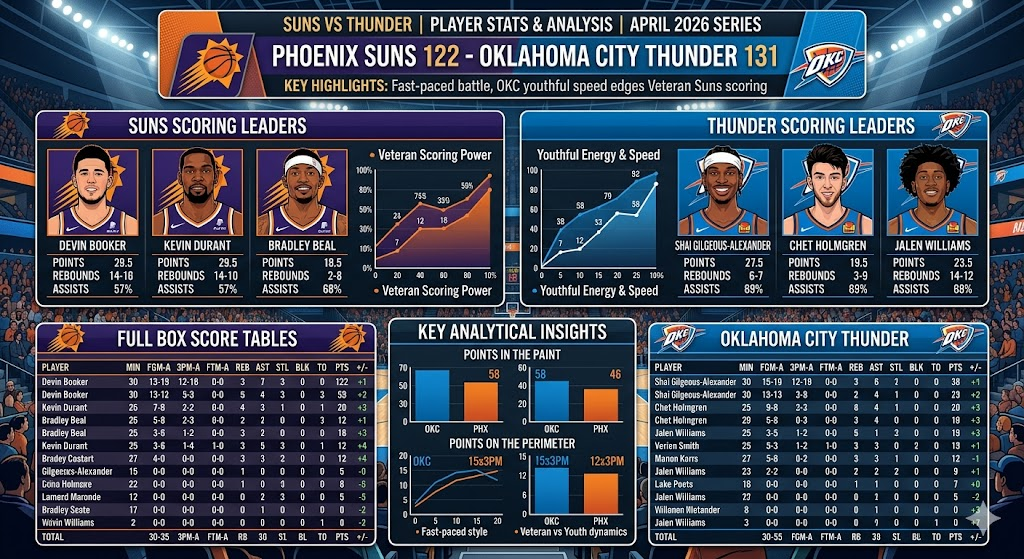 Phoenix Suns vs Oklahoma City Thunder Match Player Stats: Full Box Score & Analysis